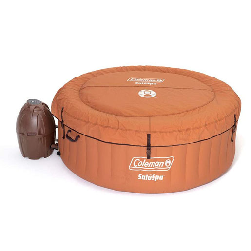 Outdoor portable inflatable hot tub spa for 4 persons with 120 nozzles, pumps, 2 filter elements and bathtub cover