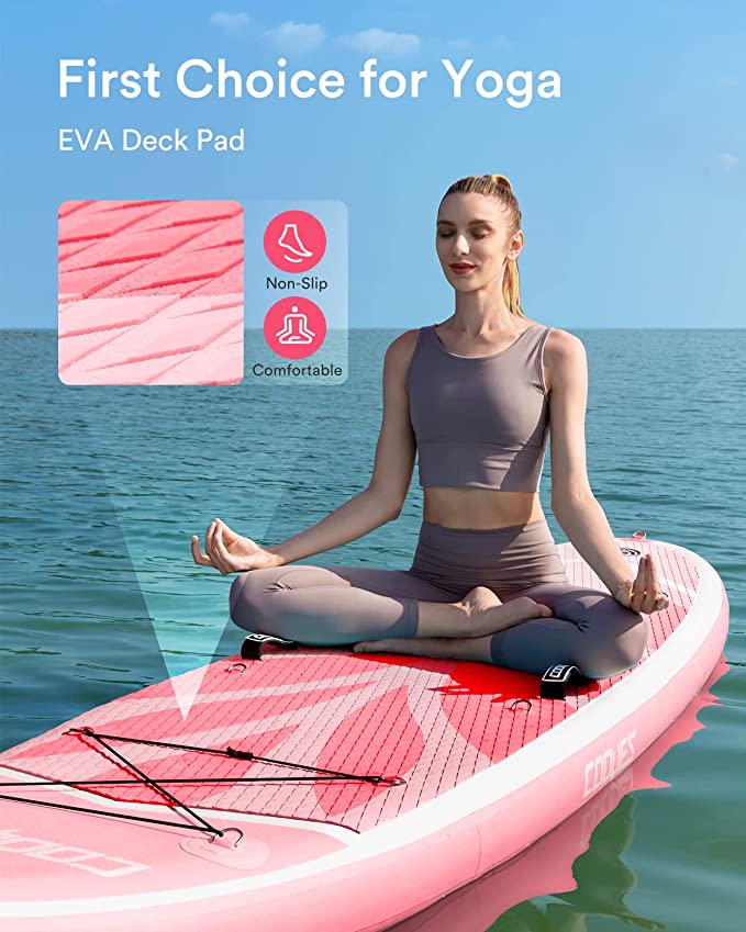 Cooyes Paddle Board, 10ft/10.6ft Inflatable Paddle Board, Stand up Paddle Board with Premium SUP Accessories & Backpack, Emergency Repair Kit, Non-Slip Deck & More - Extra-Light ISUP