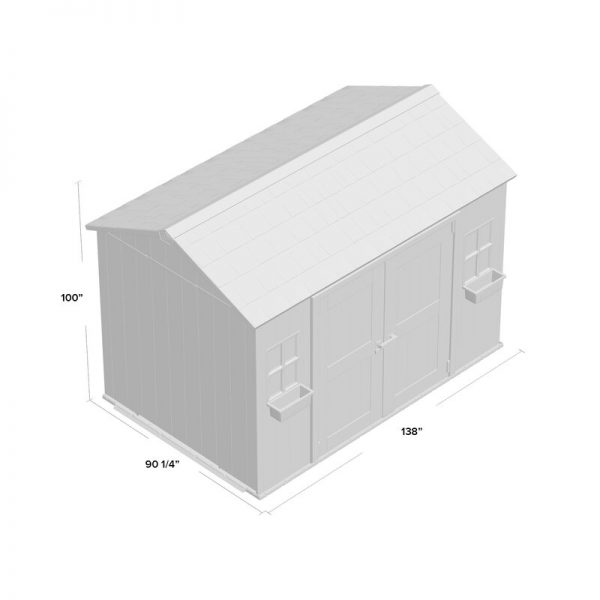Oakland 11 ft. W x 7.5 ft. D Plastic Storage Shed