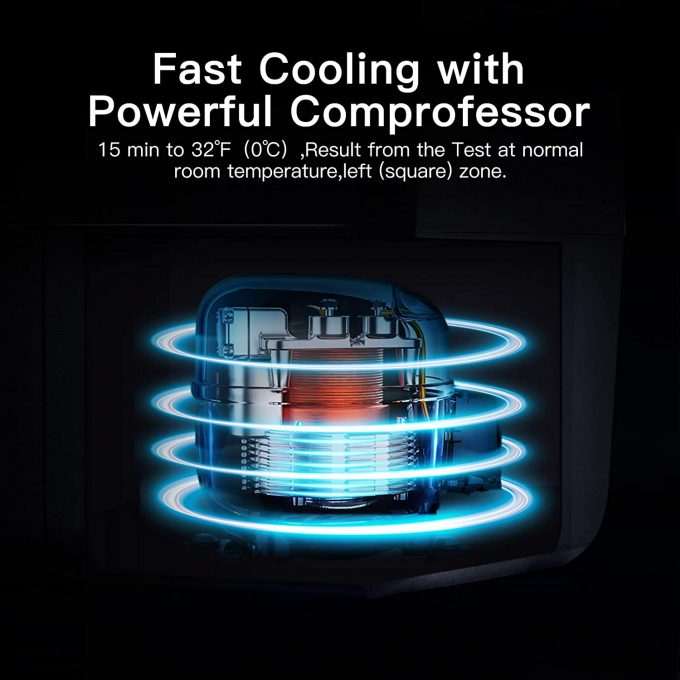 BODEGA 12 Volt Refrigerator Portable Freezer, Car Fridge Dual Zone APP Control -4℉-68℉ RV Electric Compressor Cooler, 12/24V DC and 100-240V AC for Outdoor, Camping, Travel,Vehicles