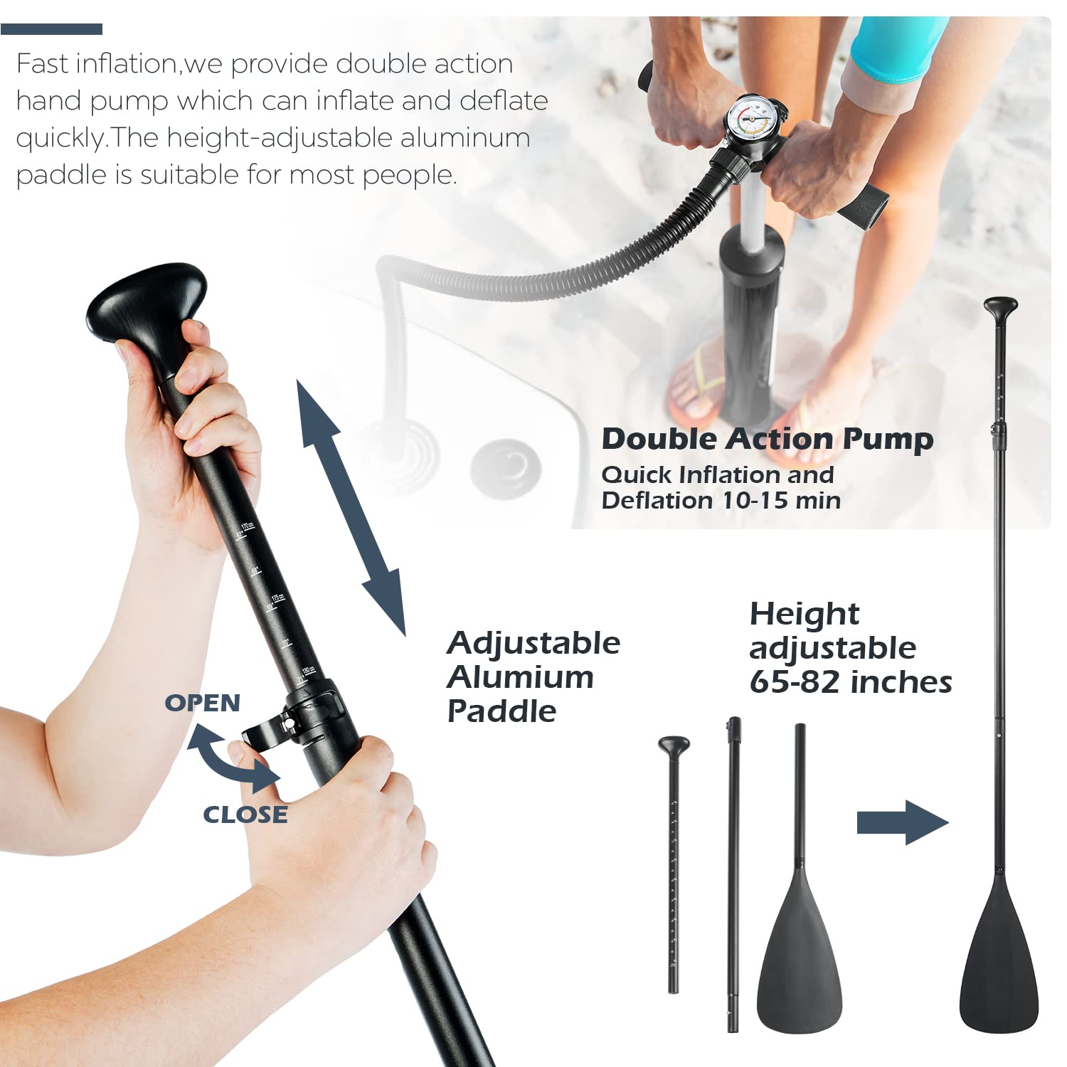 ADVENOR Paddle Board 11'x33 x6 Extra Wide Inflatable Stand Up Paddle Board with SUP Accessories Including Adjustable Paddle,Backpack,Waterproof Bag,Leash,and Hand Pump,Repair Kit