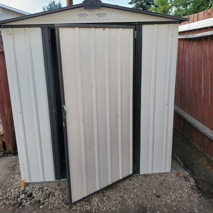 【Storage Shed】6 ft. W x 5 ft. D Metal Storage Shed