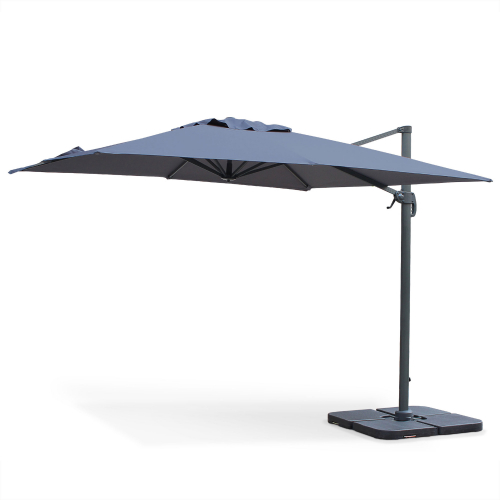 Grey 3m Square Rotating 360 Degree Cantilever Parasol
