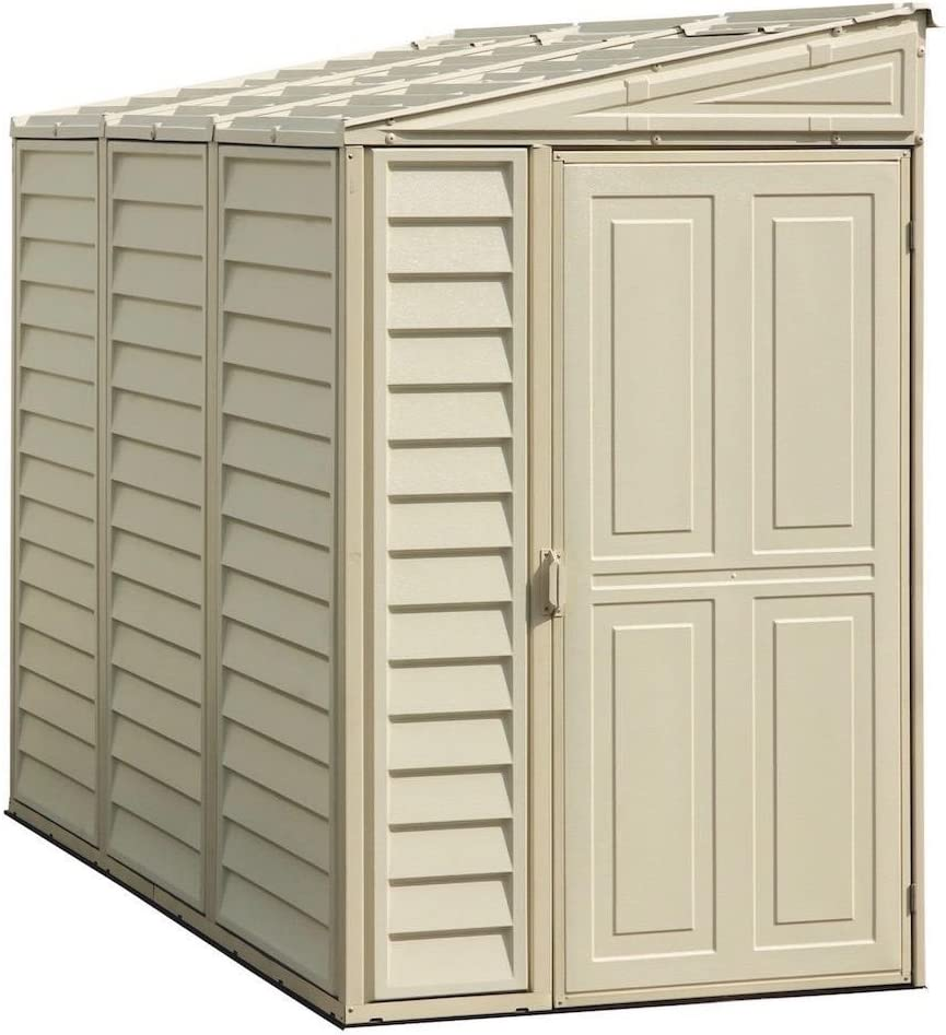 Store More Saffron Lean-to 4' x 8' Plastic Shed, Ivory, 4ft x 8ft