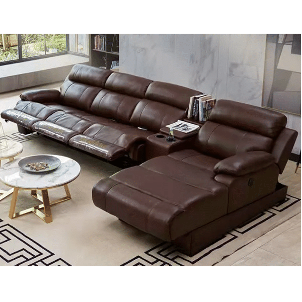 Leather electric function sofa leather art large and small apartment combination living room furniture modern minimalist zero wall decoration