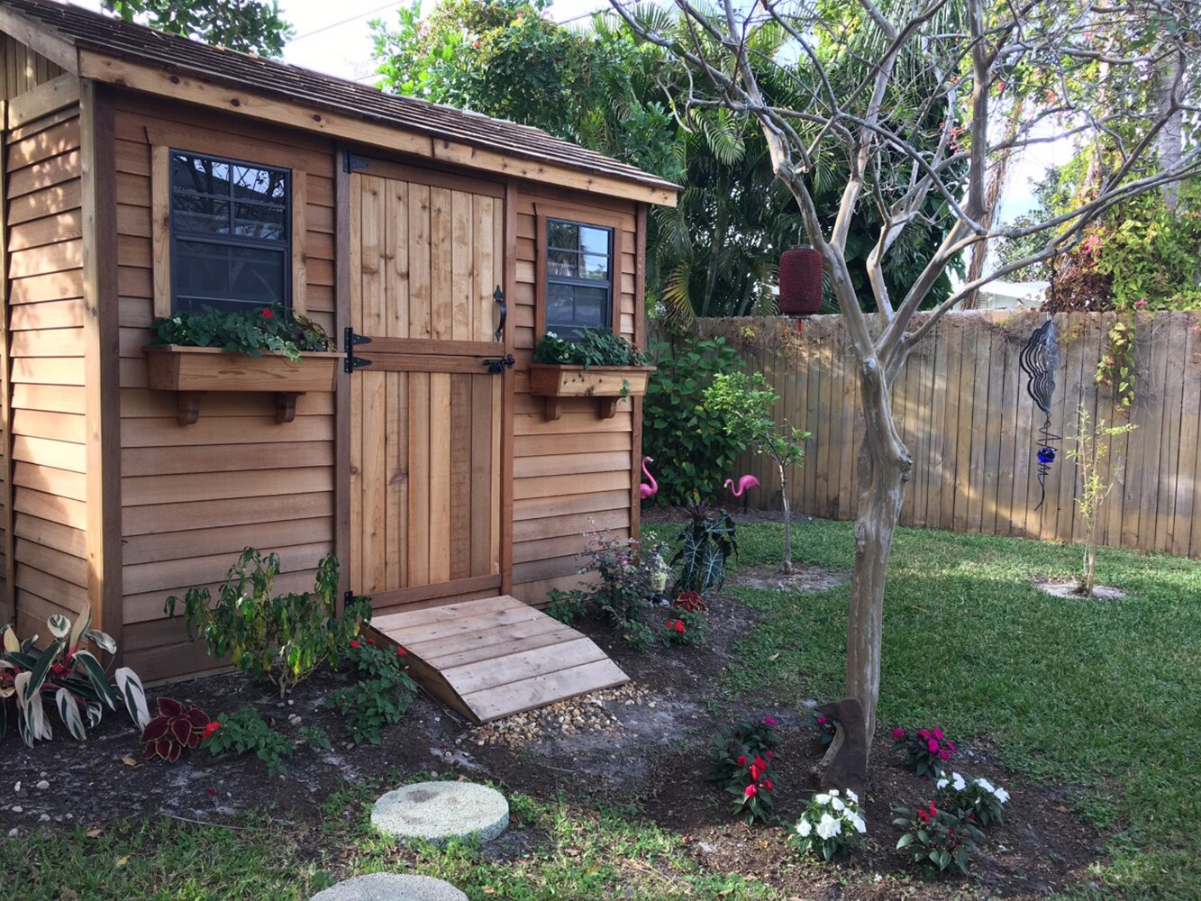 【Storage Shed】9x6 ft Cabana Cedar Wood Garden Shed