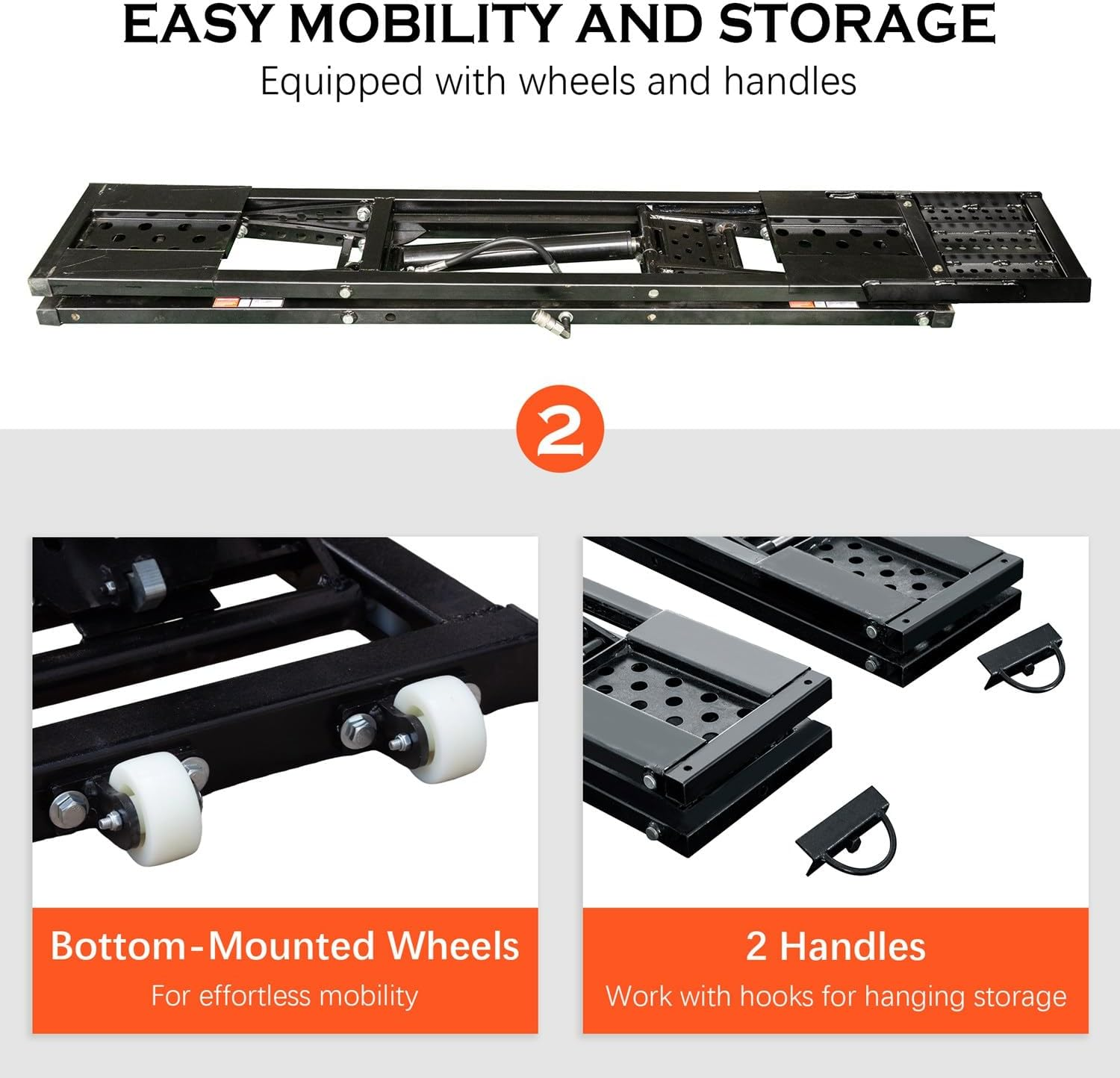 7000LBS Capacity Portable Car Lift, Heavy Duty Vehicle Jack Ramp, Hydraulic Portable for Home Garage, Truck Jack & Car Ramps for SUV, Automobile, Garage Tool with Quick Setup